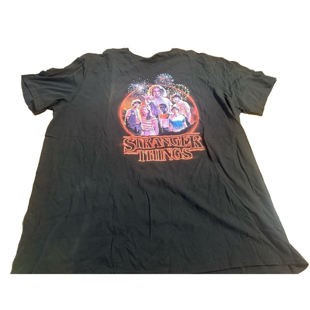Stranger Things Shirt Men's 2XL Black Graphic Tee Netflix